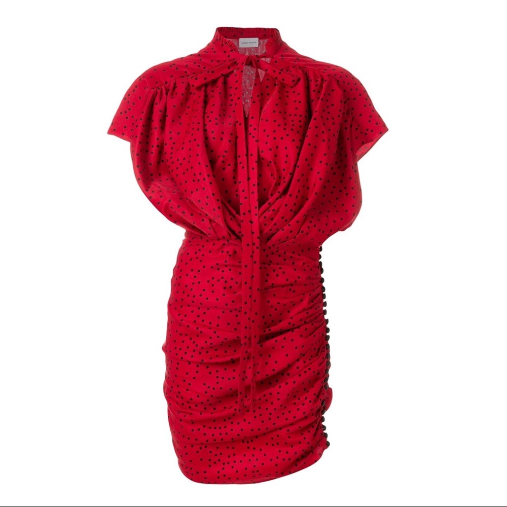 Magda Butrym “Reno” Red Polka Dot Mini Dress - Picture 3 of 8